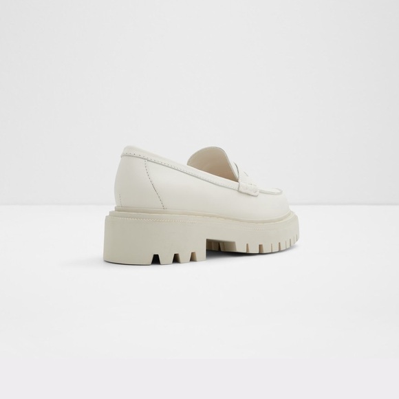 BRAND NEW Aldo Leather Loafers “Bigstrut” with Lug Sole in White - Picture 3 of 6